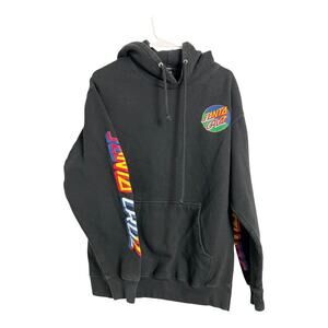 Santa Cruz Grunge Sweatshirt Fleece Pullover Hoodie Distressed Thrashed Medium